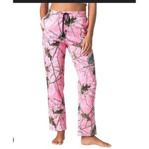 Womens Open Bottom Sleep and Lounge Plush Soft Coral Fleece Pajama Pants Size Lg